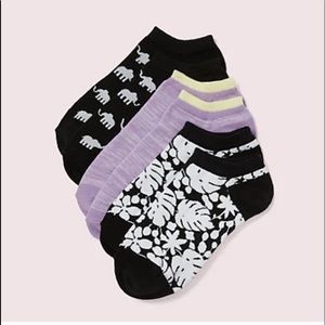 Kate Spade 3 pair Socks- Floral, Elephant & Purple